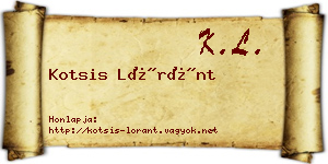 Kotsis Lóránt névjegykártya