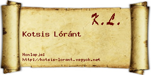 Kotsis Lóránt névjegykártya