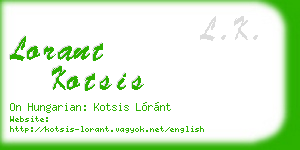 lorant kotsis business card