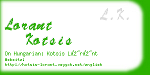 lorant kotsis business card